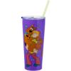 Silver Buffalo The Powerpuff Girls Featuring Bubbles, Blossom, Buttercup, and The Talking Dog Double Walled Stainless Steel Tumbler with Straw, 22 Ounces(Scooby Doo Purple)
