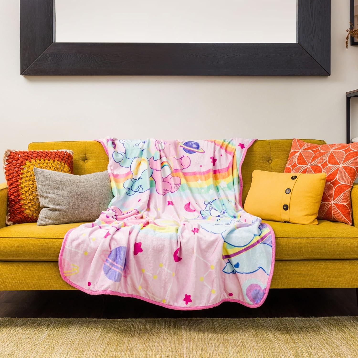 image:imageSilver Buffalo Peanuts Snoopy amp Woodstock 45 x 60 Inch Fleece Throw BlanketCare Bears Rainbow