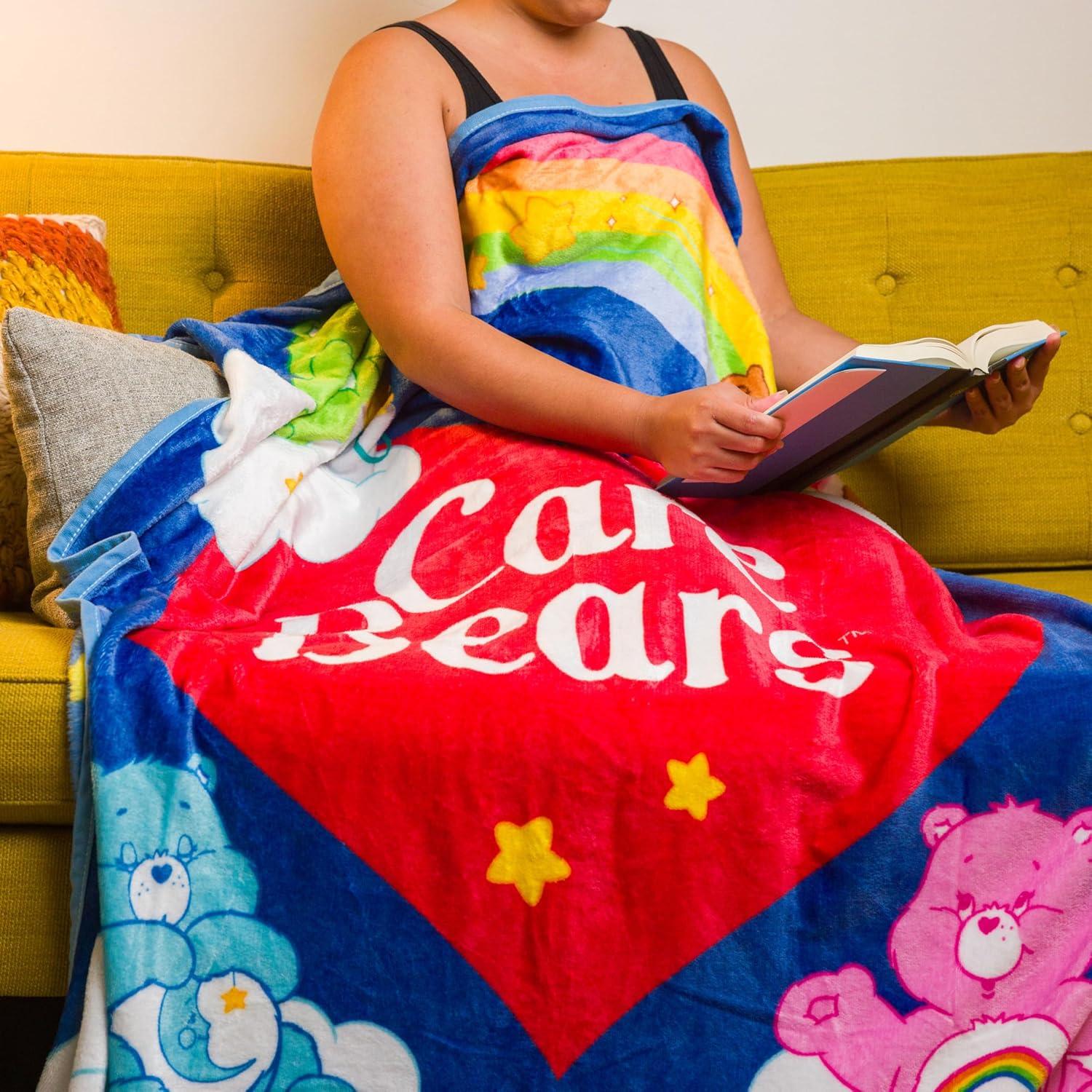 image:imageSilver Buffalo Peanuts Snoopy amp Woodstock 45 x 60 Inch Fleece Throw BlanketCare Bears and Heart Logo