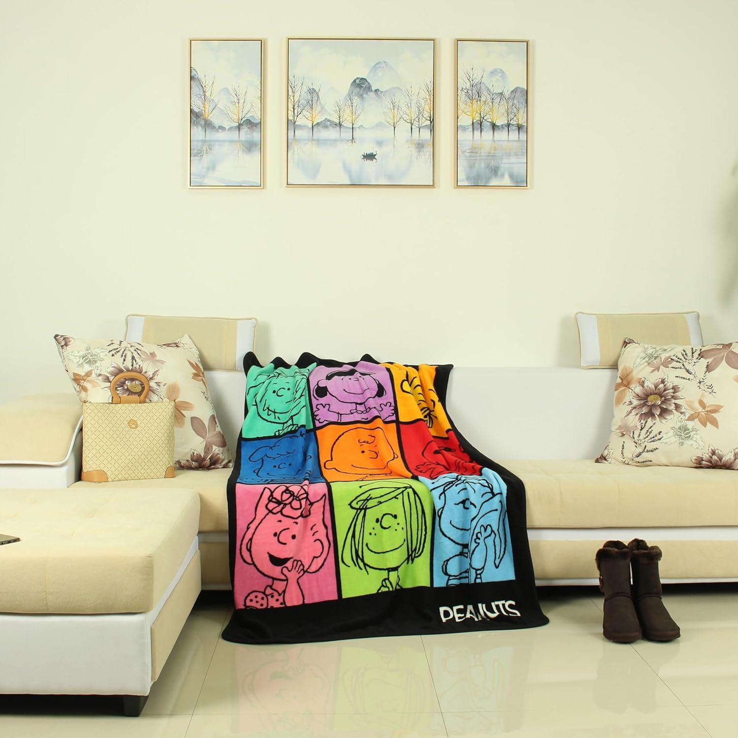 image:imageSilver Buffalo Peanuts Snoopy amp Woodstock 45 x 60 Inch Fleece Throw BlanketPeanuts Character Grid