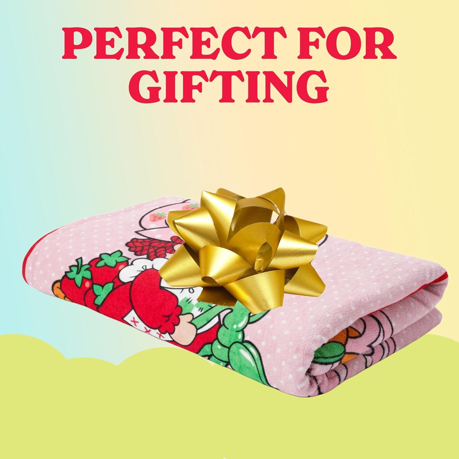 image:imageSilver Buffalo Peanuts Snoopy amp Woodstock 45 x 60 Inch Fleece Throw BlanketStrawberry Shortcake on Bike