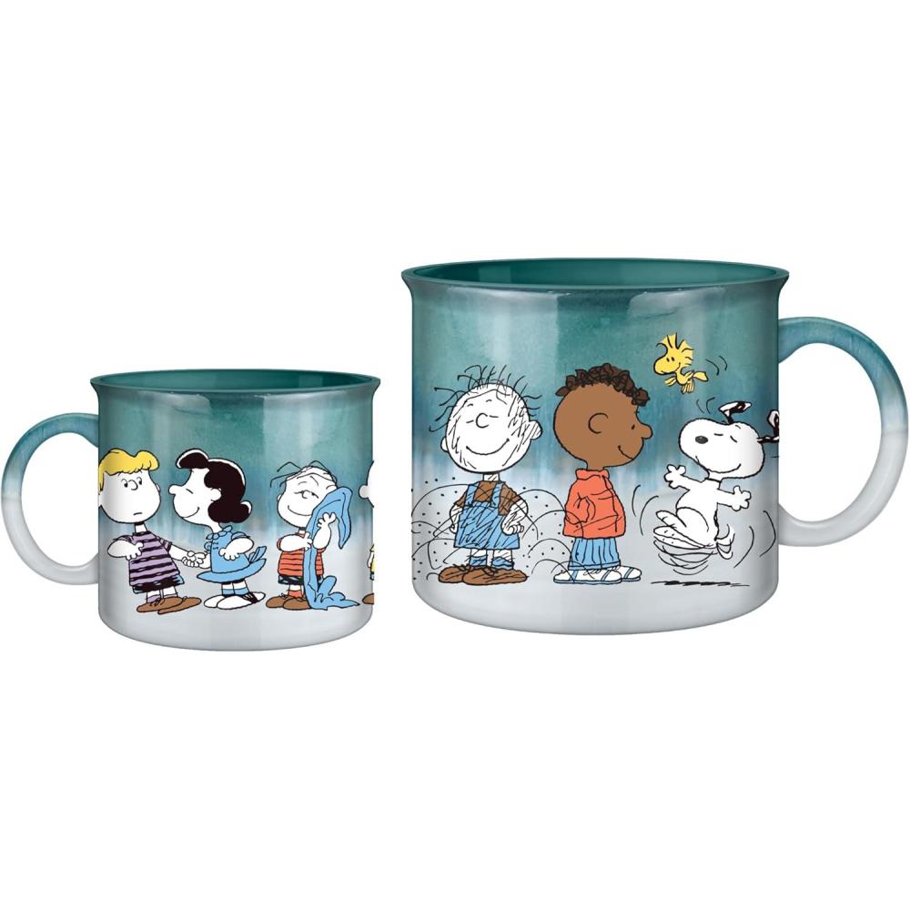 image:imageSilver Buffalo Peanuts Featuring Snoopy Woodstock Charlie Brown Lucy Linus and more Reactive Glaze Ceramic Camper Mug 20 OuncesPeanuts Multi Characters