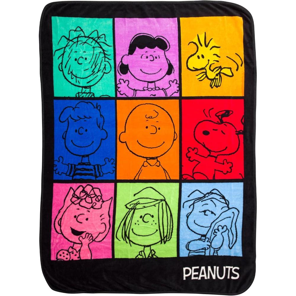 image:imageSilver Buffalo Peanuts Snoopy amp Woodstock 45 x 60 Inch Fleece Throw BlanketPeanuts Character Grid