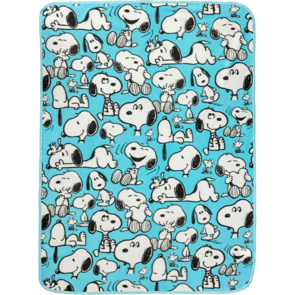 image:imageSilver Buffalo Peanuts Snoopy amp Woodstock 45 x 60 Inch Fleece Throw BlanketPeanuts Snoopy Multi Pose Expression