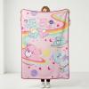 Silver Buffalo Peanuts Snoopy & Woodstock 45 x 60 Inch Fleece Throw Blanket(Care Bears Rainbow)