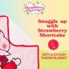 Silver Buffalo Peanuts Snoopy & Woodstock 45 x 60 Inch Fleece Throw Blanket(Strawberry Shortcake on Bike)