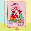 Silver Buffalo Peanuts Snoopy & Woodstock 45 x 60 Inch Fleece Throw Blanket(Strawberry Shortcake on Bike)