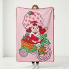 Silver Buffalo Peanuts Snoopy & Woodstock 45 x 60 Inch Fleece Throw Blanket(Strawberry Shortcake on Bike)