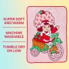 Silver Buffalo Peanuts Snoopy & Woodstock 45 x 60 Inch Fleece Throw Blanket(Strawberry Shortcake on Bike)