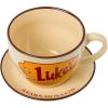 Silver Buffalo Peanuts Snoopy’s Bakery and Cafe Cookie Pattern Oversized Ceramic Teacup and Saucer Set, 22 Ounces(Multicolor)