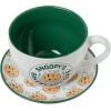 Silver Buffalo Peanuts Snoopy’s Bakery and Cafe Cookie Pattern Oversized Ceramic Teacup and Saucer Set, 22 Ounces(Peanuts Snoopy’s Bakery)
