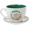 Silver Buffalo Peanuts Snoopy’s Bakery and Cafe Cookie Pattern Oversized Ceramic Teacup and Saucer Set, 22 Ounces(Peanuts Snoopy’s Bakery)