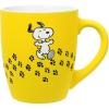 Silver Buffalo Peanuts Snoopy Paw Print Trail Soft to Touch Jumbo Ceramic Mug, 25 Ounces(Yellow/Black)