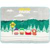 Silver Buffalo Peanuts Snoopy & Woodstock 45 x 60 Inch Fleece Throw Blanket(South Park Bus Stop)
