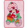 Silver Buffalo Peanuts Snoopy & Woodstock 45 x 60 Inch Fleece Throw Blanket(Strawberry Shortcake on Bike)