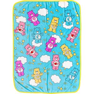 Silver Buffalo Peanuts Snoopy & Woodstock 45 x 60 Inch Fleece Throw Blanket(Care Bears Clouds and Stars)