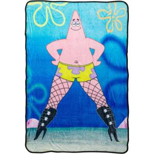 Silver Buffalo Peanuts Snoopy & Woodstock 45 x 60 Inch Fleece Throw Blanket(Patrick Star in Fishnets)