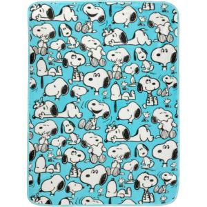 Silver Buffalo Peanuts Snoopy & Woodstock 45 x 60 Inch Fleece Throw Blanket(Peanuts Snoopy Multi Pose Expression)