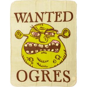 Silver Buffalo Peanuts Snoopy & Woodstock 45 x 60 Inch Fleece Throw Blanket(Shrek Wanted Orgres Sign)