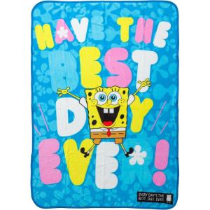 Silver Buffalo Peanuts Snoopy & Woodstock 45 x 60 Inch Fleece Throw Blanket(Spongebob Squarepants: Have the Best Day Ever)
