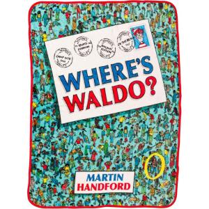 Silver Buffalo Peanuts Snoopy & Woodstock 45 x 60 Inch Fleece Throw Blanket(Where’s Waldo Postcard)