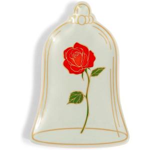 Silver Buffalo Disney Beauty and The Beast Enchanted Rose Sculpted Ceramic Trinket Tray, Storage Dish