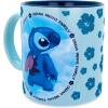 Silver Buffalo LI122034G Watercolor Lilo and Stitch Ohana Glitter Ceramic Mug, 20-oz