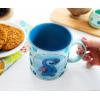 Silver Buffalo LI122034G Watercolor Lilo and Stitch Ohana Glitter Ceramic Mug, 20-oz