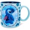 Silver Buffalo LI122034G Watercolor Lilo and Stitch Ohana Glitter Ceramic Mug, 20-oz